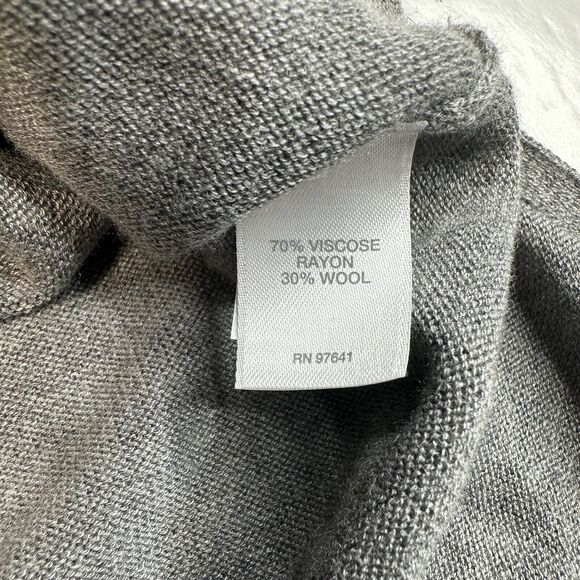 J Jill Tunic Sweater Womens Medium Gray Long Knit Top Wool Blend Side Slits - Picture 6 of 9